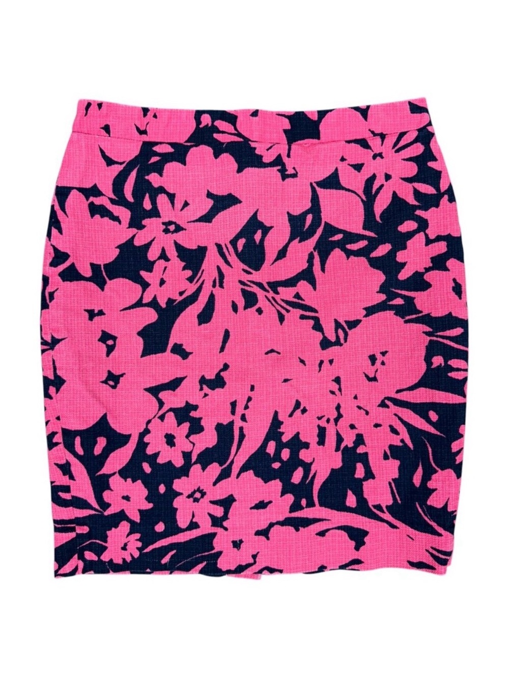 EUC Women's J. CREW Basketweave Pencil Skirt Pink/Navy Lined | Size 4‎